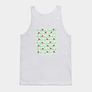 Strawberry Birds Strawbirdie Vines Light Green Tank Top